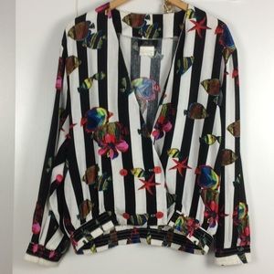 ADORABLE vintage BEACH COVERUP TOP TROPICAL